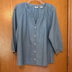 Levi's Light Blue Button-Down Blouse